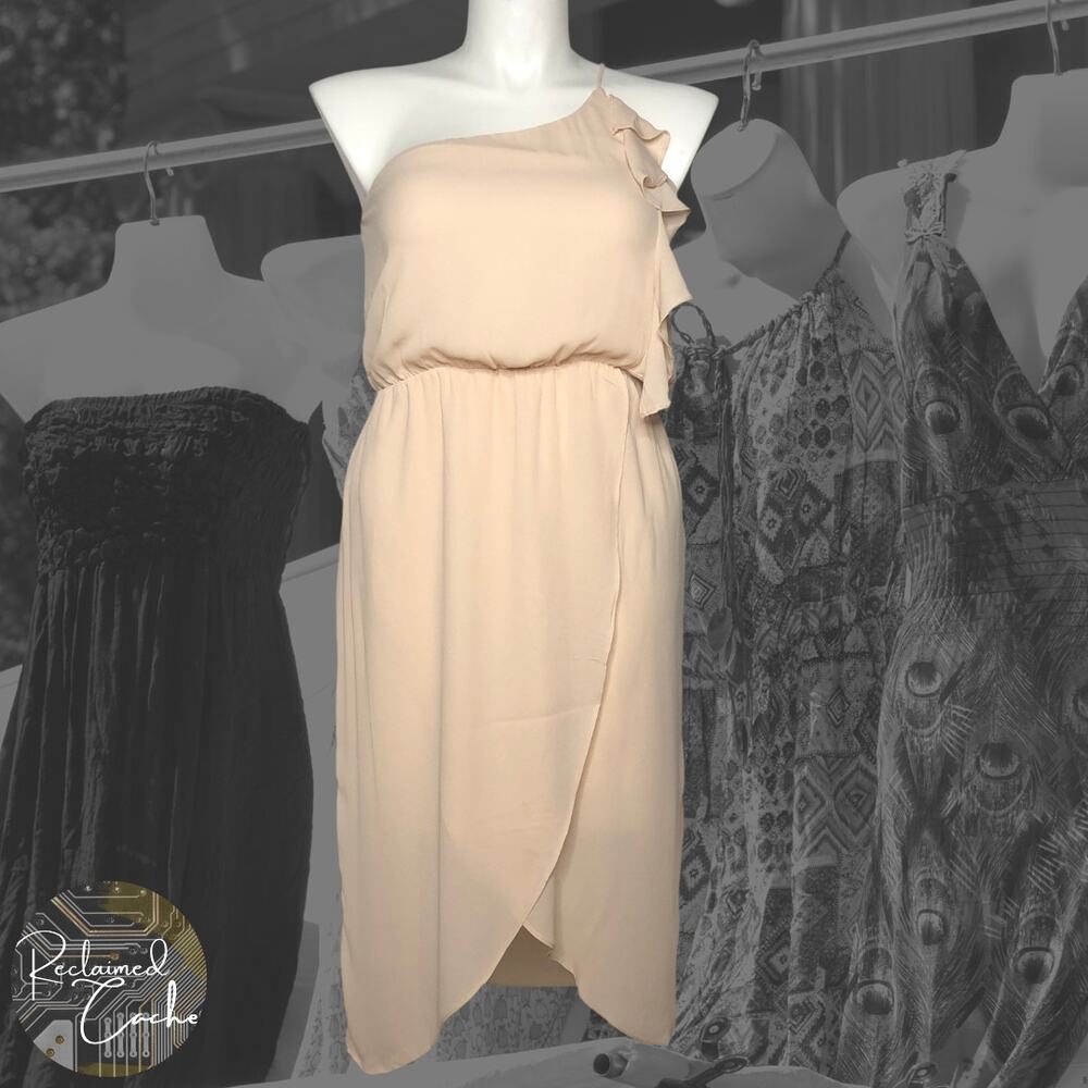 Everly One Shoulder Ruffle Dress - Size Large